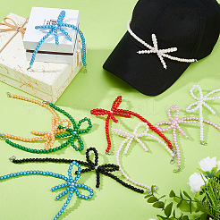 16Pcs 8 Colors ABS Plastic Imitation Pearl Hat Chains&nbsp;HJEW-FH00322
