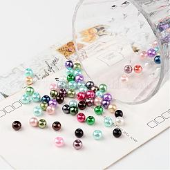 Mixed Pearlized Glass Pearl Round Beads&nbsp;X-HYC002