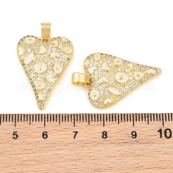 Brass Micro Pave Clear Cubic Zirconia Pendants&nbsp;CU-CBA765C-19G-02