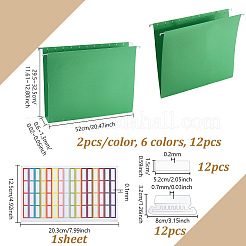 12Pcs 6 Colors Rectangle Paper Hanging File Folders with Adjustable Tab&nbsp;AJEW-NB0009-39