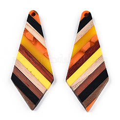 Transparent Resin & Walnut Wood Big Pendants&nbsp;LS-X-RESI-TAC0017-48-B01
