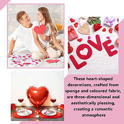 500Pcs 5 Colors Polyester Sponge Heart Petals Confetti&nbsp;AJEW-GA0010-30