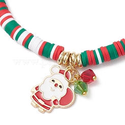 4Pcs Christmas Theme Handmade Polymer Clay Beads Stretch Bracelet Sets&nbsp;BJEW-JB12111