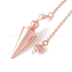 Rack Plating Brass Cable Chain Cone Dowsing Pendulums&nbsp;HJEW-G016-01RG