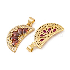 Brass Micro Pave Cubic Zirconia Pendants&nbsp;KK-E108-05G