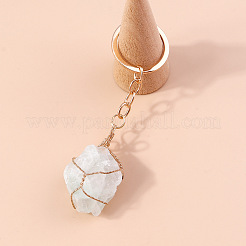 Raw Natural Quartz Crystal Pendant Keychains&nbsp;FIND-PW0017-12B