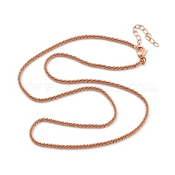 Brass Sterling Silver Chains Necklaces for Women&nbsp;NJEW-D302-25RG