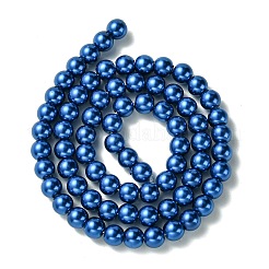Eco-Friendly Dyed Glass Pearl Round Bead Strands&nbsp;HY-A008-6mm-M