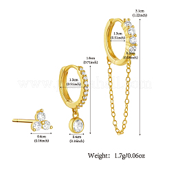3Pcs Sterling Silver Three-Leaf Clover Earring Sets&nbsp;PO2620-1