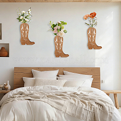 Wood Cowboy Boot Shape Vases&nbsp;AJEW-WH0886-71