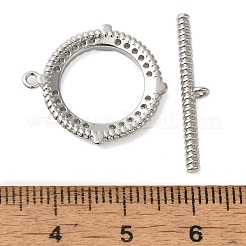 Brass Micro Pave Clear Cubic Zirconia Toggle Clasps&nbsp;KK-N254-79P