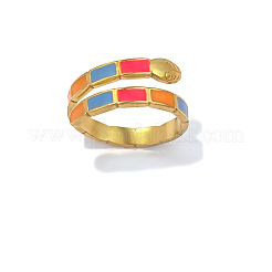 304 Stainless Steel Enamel Cuff Open Rings&nbsp;WG2D194-01