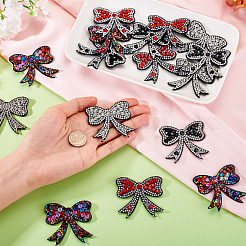 16Pcs 4 Colors Bowknot Rhinestone Patches&nbsp;PATC-TA0001-18