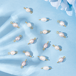 30Pcs 3 Colors Natural Freshwater Pearl Connector Charms&nbsp;PALLOY-AB00059