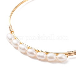 Natural Pearl Beaded Bangle&nbsp;BJEW-JB08163-02
