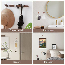 8Sets Column Wood Wall Hooks&nbsp;AJEW-GL0003-35A