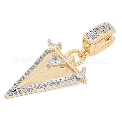 Brass Micro Pave Cubic Zirconia Pendants&nbsp;KK-M307-05G