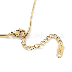 Ion Plating(IP) 304 Stainless Steel Heart Beaded Necklace with Round Snake Chains&nbsp;NJEW-F318-03G