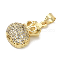 Rack Plating Brass Micro Pave Cubic Zirconia Pendants&nbsp;KK-L224-054G