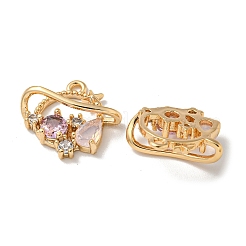 Brass Micro Pave Cubic Zirconia Pendants&nbsp;KK-K378-16G