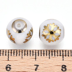 Christmas Opaque Glass Beads&nbsp;EGLA-R113-01C