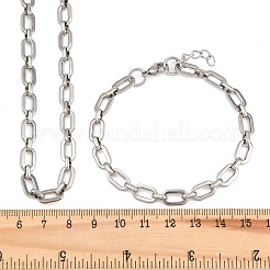 304 Stainless Steel Cable Chains Bracelet & Necklace Jewelry Sets&nbsp;SJEW-L199-04P