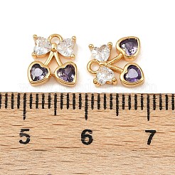 Brass Micro Pave Cubic Zirconia Charms&nbsp;KK-F906-11G-02