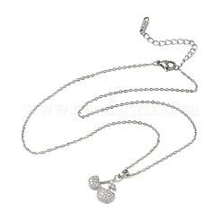 Brass & Cubic Zirconia Pendant Necklaces&nbsp;SA-CBA7E55-04P-01