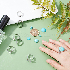DIY Synthetic Turquoise Adjustable Ring Making Kit&nbsp;DIY-UN0003-12