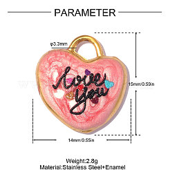 304 Stainless Steel Enamel Pendants&nbsp;STAS-OY014-26G