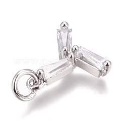 Brass Micro Pave Clear Cubic Zirconia Charms&nbsp;ZIRC-O035-29P