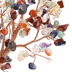 Natural Gemstone Heart Tree Ceramic Bonsai&nbsp;DJEW-G027-21RG