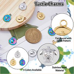 18Pcs 3 Colors Ion Plating(IP) 304 Stainless Steel Pendants Sets&nbsp;STAS-DC0014-12