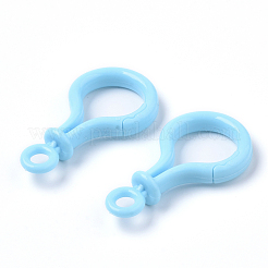 Opaque Solid Color Bulb Shaped Plastic Push Gate Snap Keychain Clasp Findings&nbsp;KY-T021-01D