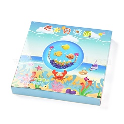 DIY Peacock Pattern Shell Conch Disk Paste Painting For Kids&nbsp;DIY-P035-05