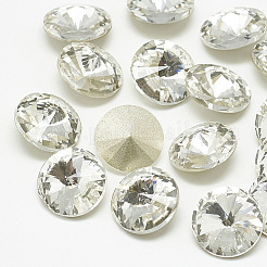 Pointed Back Glass Rhinestone Cabochons&nbsp;RGLA-T086-12mm