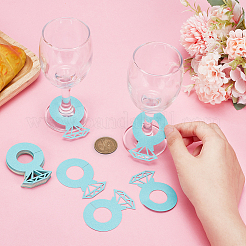 Paper Diamond Ring Wine Glass Charms Tags&nbsp;AJEW-WH0001-71D