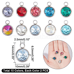 20Pcs 10 Colors Glass Charms&nbsp;GLAA-GA0001-39