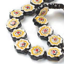 Handmade Porcelain Flower Beads Strands&nbsp;PORC-G006-14B