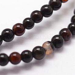 Natural Black Agate Beads Strands&nbsp;G-N0184-02-2mm