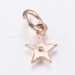 Brass Micro Pave Cubic Zirconia Charms&nbsp;ZIRC-E135-30RG