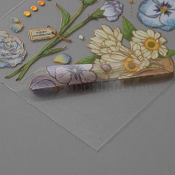 Retro Hot Stamping Waterproof PET Adhesive Stickers&nbsp;DIY-WH0308-191C