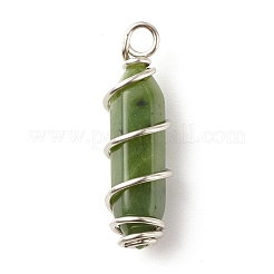 Natural Chinese Southern Jade Double Terminal Pointed Pendants&nbsp;PALLOY-JF01686-01