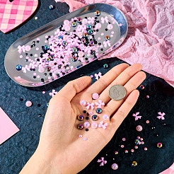 5 Styels Transparent Flat Back Resin Rhinestone Cabochons & Opaque Resin Decoden Cabochons&nbsp;FIND-TA0005-52