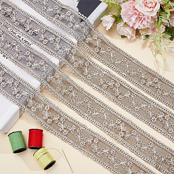 Polyester Hollow Embroidered Lace Trim&nbsp;OCOR-WH0079-13B