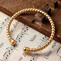Brass Cuff Bangles&nbsp;BJEW-F482-03G