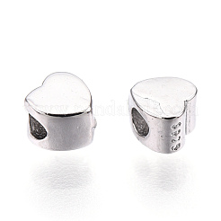 Rhodium Plated 925 Sterling Silver Beads&nbsp;STER-T004-75P