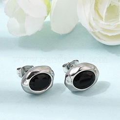 6 Pairs 304 Stainless Steel Pave Cubic Zirconia Stud Earrings&nbsp;SA-CBADCF0-04GP-03