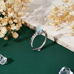 1Pc Adjustable Rhodium Plated 925 Sterling Silver Clear Cubic Zirconia Ring Components&nbsp;STER-DC0001-88