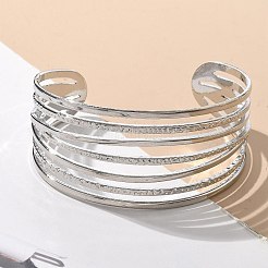 Electrophoresis Iron Cuff Bangles for Women&nbsp;BJEW-M057-05P
